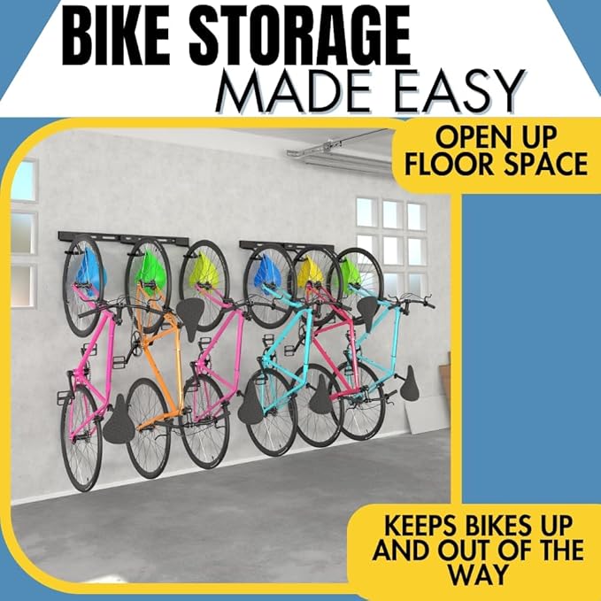 Koova Wall Mount Bike Rack | Steel Bike Mount | Adjustable Hangers | Easy Mount | USA Made