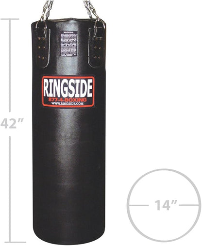 Ringside Leather Boxing Muay Thai MMA Fitness Workout Training Kicking Punching 65 lb. Heavy Bag - Soft Filled