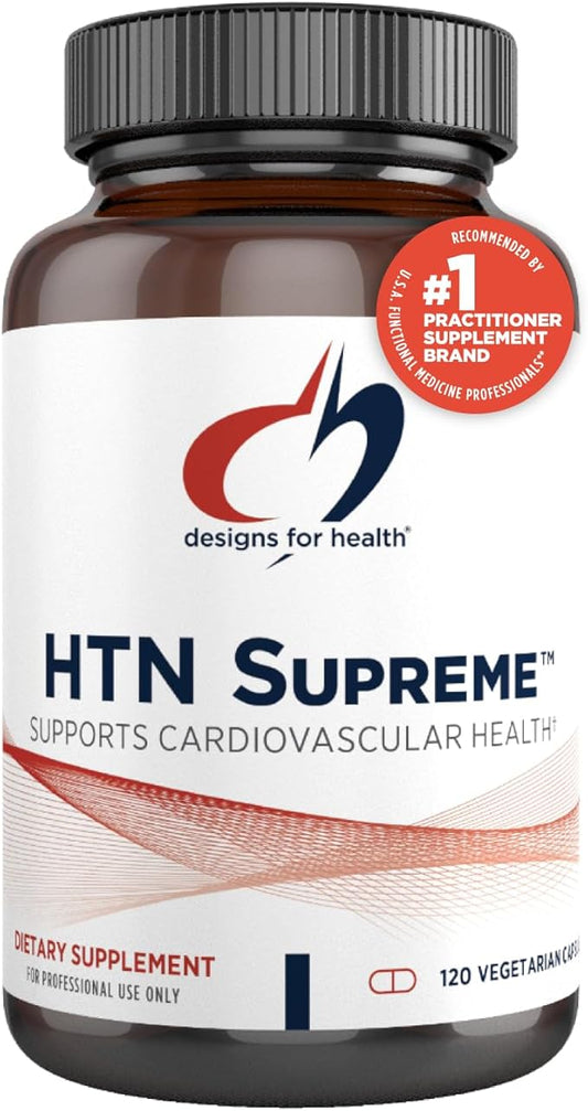 Designs for Health HTN Supreme - Cardiovascular Support with Bonito + Grape Seed Extract Supplement Designed to Help Promote Healthy Blood Pressure (120 Capsules)