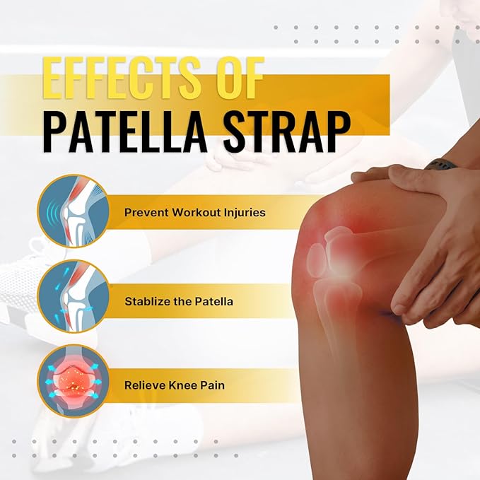 Fitgeno Knee Strap Patella Support: Knee Band for Patellar Tendon Pain Relief - Knee Brace for Tendonitis Jumpers Running Sports Basketball Men Women 2 Packs (Beige)
