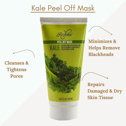 Reshma Beauty Kale Trio - Superfood Skincare Bundle |Face Wash, Scrub, and Peel Off Mask | Removes Blackheads & Excess Oil | Pore Purifying and Cleansing | Skincare Gift Set for All Skin Types
