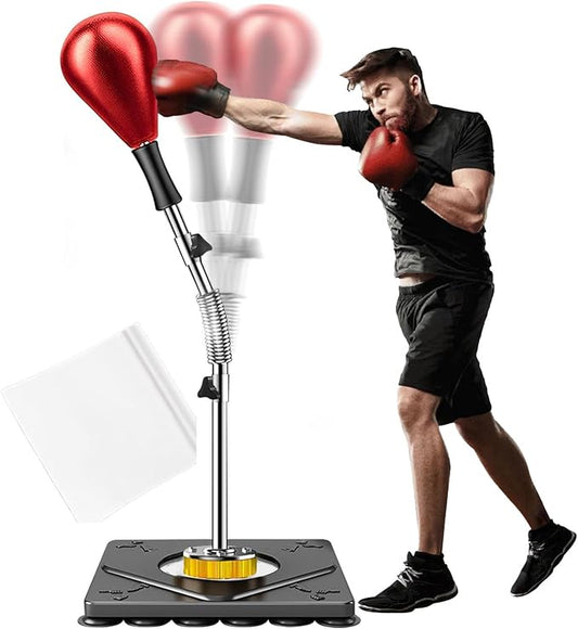 Punching Bag for Adults and Kids - Height Adjustable Suction Cup Base Boxing Bag with Stand, Boxing Equipment Fitness, Reflex Bag Speed Bag for Training