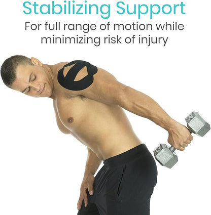 Vive Kinesiology Tape (16.4 Feet) - Therapeutic Athletic Support Tape - Uncut Kensio Roll - Muscle and Joint Recovery for Shoulder, Back, Knee, Elbow and Ankle Pain Relief - Waterproof for Sports