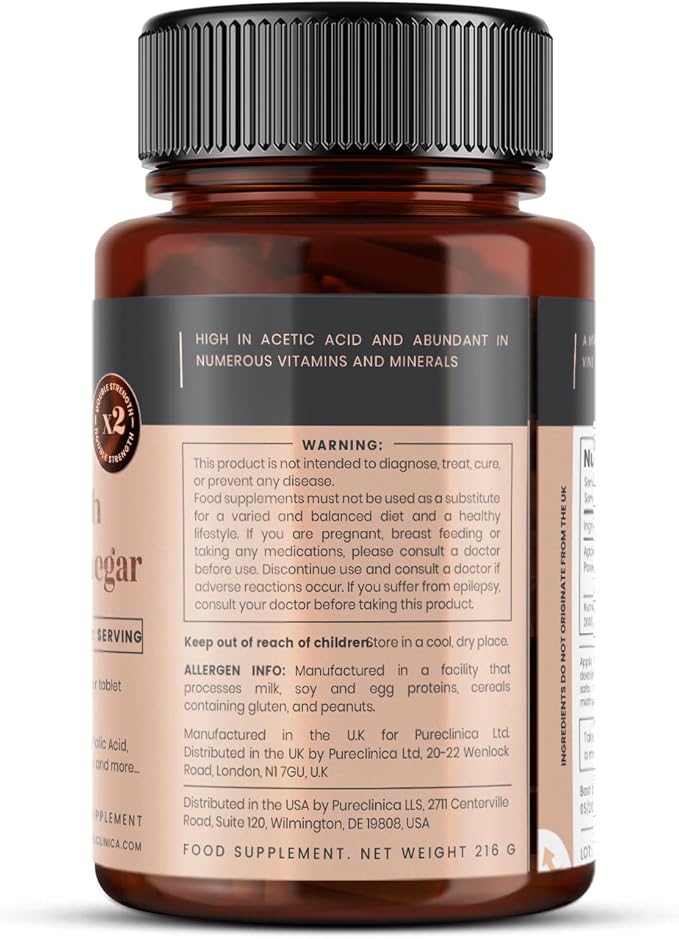 Double Strength Apple Cider Vinegar 1000mg x 180 Tablets (6 Months Supply)