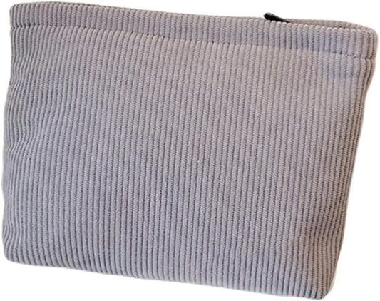 Cosmetic Bags for Women Makeup Bag Large Capacity Purse Travel Toiletry Zipper Storage Pouch Make up Brushes Organizer for Gifts (Corduroy, light grey)