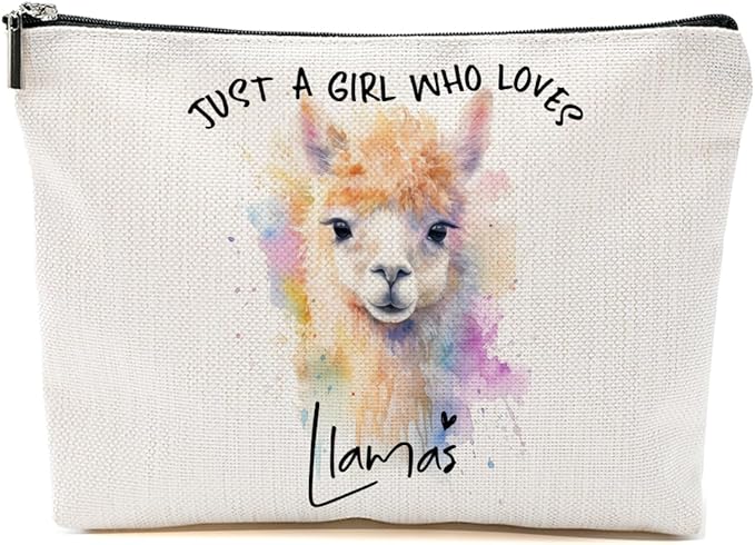 Llama Gifts Makeup Bag, Llama Lovers Cosmetic Bag Travel Organizer Bags Makeup Pouch, Christmas Birthday Animal Lovers Gifts for Women Girls Friends Daughter