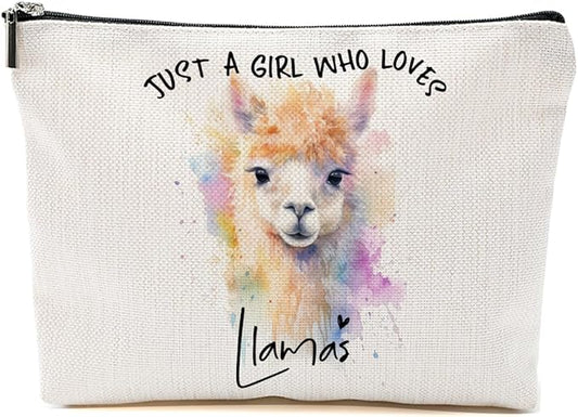 Llama Gifts Makeup Bag, Llama Lovers Cosmetic Bag Travel Organizer Bags Makeup Pouch, Christmas Birthday Animal Lovers Gifts for Women Girls Friends Daughter