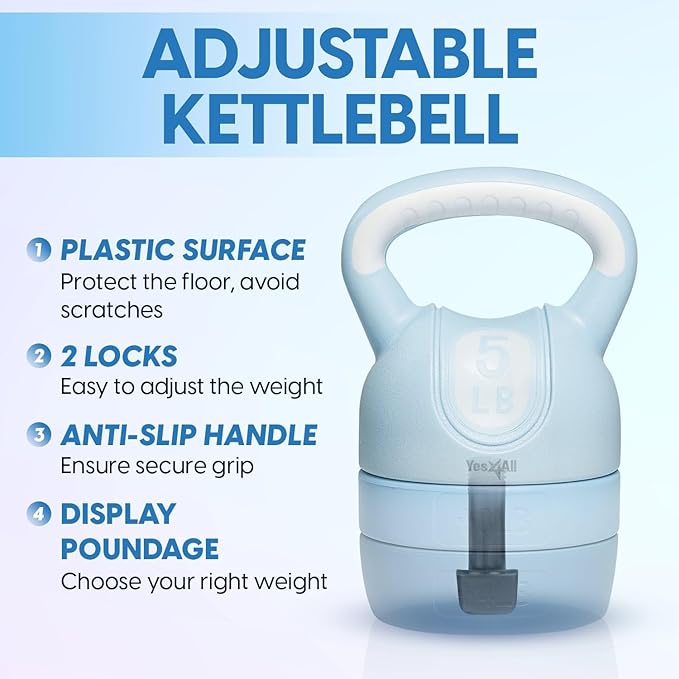 Yes4All Kettlebell Sets - Adjustable Kettlebell Set