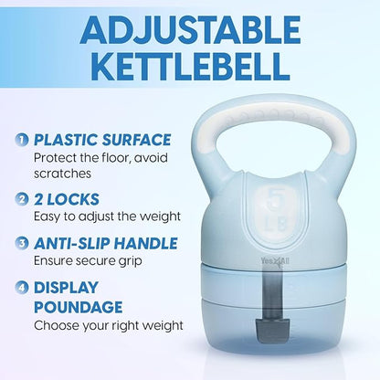 Yes4All Kettlebell Sets - Adjustable Kettlebell Set