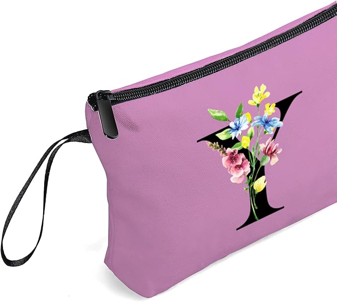 SEAMOON Appreciation Initial Monogram Gifts for Sisters from Sister Employees Team Bride Womens Unique Mom Personalized Makeup Cosmetic Bag with Mirror Mothers Day Christmas Graduation Y