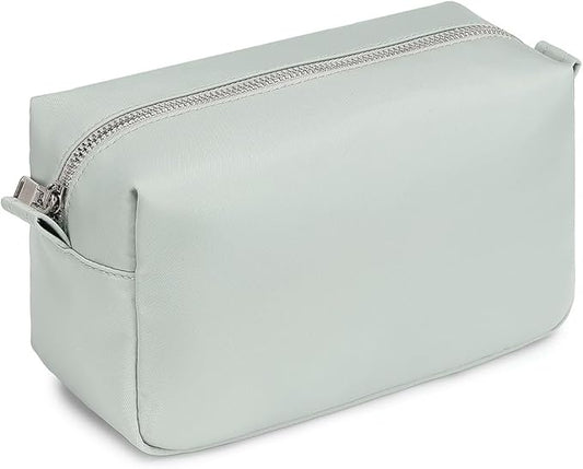 Organizer Bag Lightweight Cosmetic Bag with Ring Clasp Perfect Travel Makeup Bag for Women nylon Stand Up Design (Grey/Nylon)