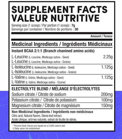 All Natural BCAA + Electrolytes - Vegan Post Workout Supplement - Potent Electrolyte Powder - Cherry Blaster - Sugar Free, Gluten Hydration for Muscle Recovery, Stamina - 210g