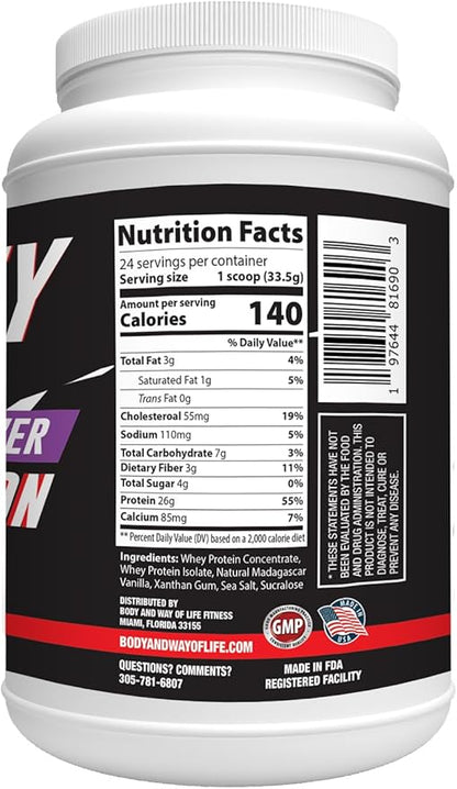 Vanilla Whey Protein Powder 28.3 Ounces - Pure Protein Powder for Good Health - Protein Powder Vanilla - Optimal Performance Protein Powder