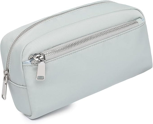 Nylon Female cosmetic bags Canvas toiletry bags Wash bags with large capacity Simple design (Nylon/Gray)