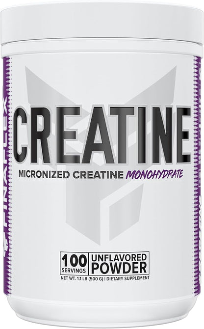 FINAFLEX PURE CREATINE, Unflavored - 500G - Promotes Muscular Strength, Size & Performance - 100% Pure, Micronized Creatine Monohydrate - 100 Servings.