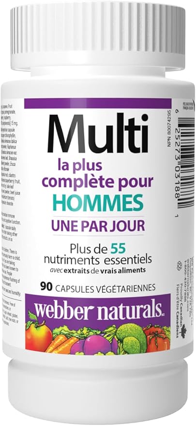 Webber Naturals Men's Most Complete Multi, 90 Vegetarian Capsules