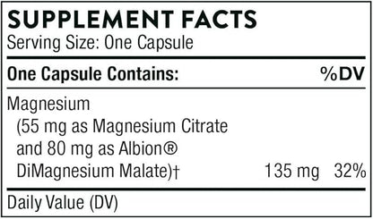 THORNE Magnesium CitraMate - Magnesium Supplement with Citrate-Malate - Support Heart, Skeletal Muscles, Cardiac, Lung Function, and Bone Density - Gluten-Free, Dairy-Free, Soy-Free - 90 Capsules