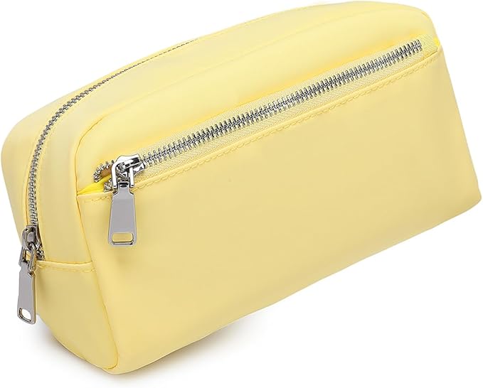 Nylon Female cosmetic bags Canvas toiletry bags Wash bags with large capacity Simple design (Nylon/Yellow)