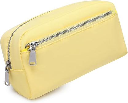 Nylon Female cosmetic bags Canvas toiletry bags Wash bags with large capacity Simple design (Nylon/Yellow)