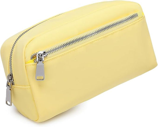 Nylon Female cosmetic bags Canvas toiletry bags Wash bags with large capacity Simple design (Nylon/Yellow)