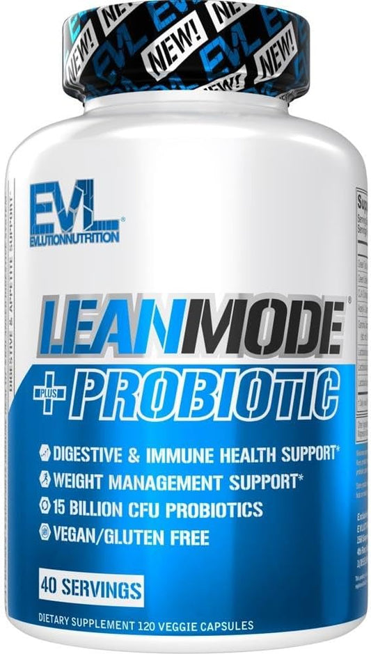 Evlution Nutrition Leanmode + Probiotic, Advanced Probiotic Capsule Supplement, 15 Billion CFUs per Serving, Digestive Support & Gut Health (40 Servings)