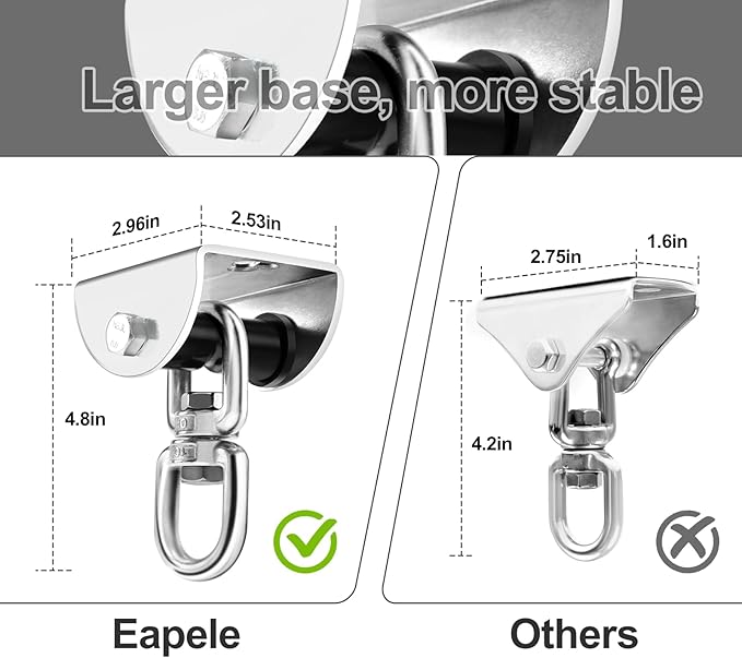Eapele Heavy Bag Hanger, Punching Bag Mount for Ceiling 360° Swivel Wood Beam Holder for Boxing Bag, Heavy Bag, Gym Punching Bag, Speed Bag, Aerial Yoga Swing, Gymnastic Rings, Sandbag, Hammock