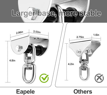 Eapele Heavy Bag Hanger, Punching Bag Mount for Ceiling 360° Swivel Wood Beam Holder for Boxing Bag, Heavy Bag, Gym Punching Bag, Speed Bag, Aerial Yoga Swing, Gymnastic Rings, Sandbag, Hammock