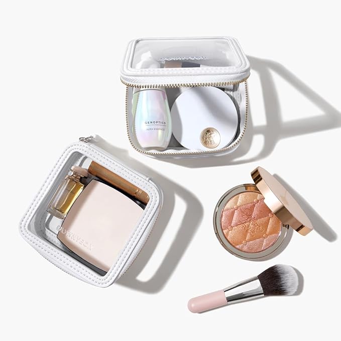 ROWNYEON Clear Makeup Case Toiletry Bag Multipurpose Travel Makeup Train Case Portable Cosmetic Organizer Transparent Storage Bag