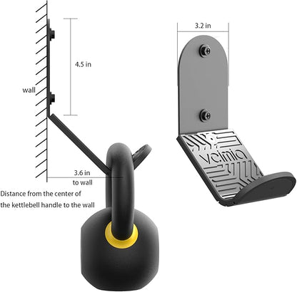 Kettle Bell Wall Rack, Wall Mounted Kettle Bell Storage Hanger, Gym Storage Mount for Many Size Kettlebell, Kettlebell Rack with Rubber mat is Choice for Home or Commercial Gyms