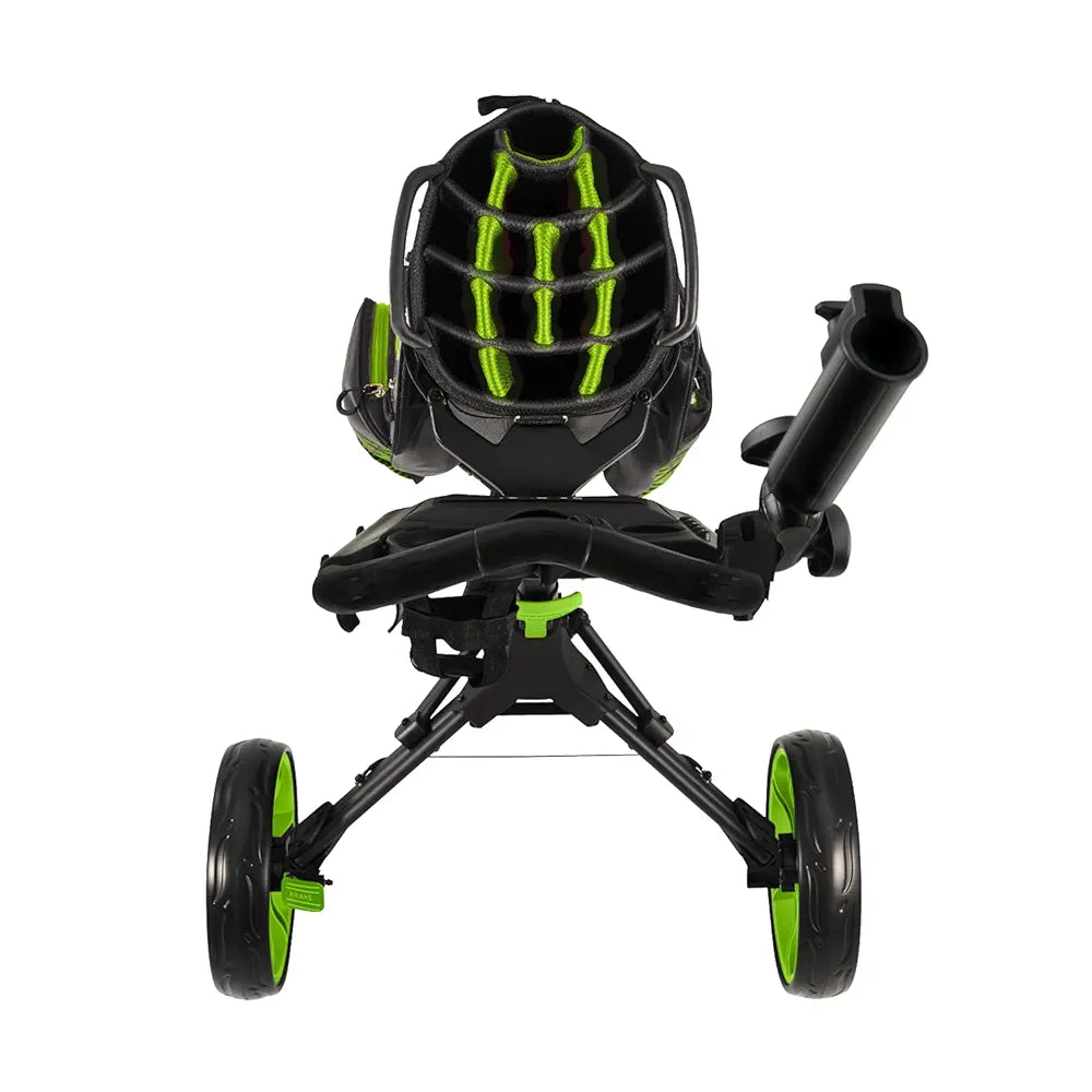 KVV 3 Wheel Golf Push Cart Ultra Lightweight Smallest Folding Size, New-Version Scorecard Holder