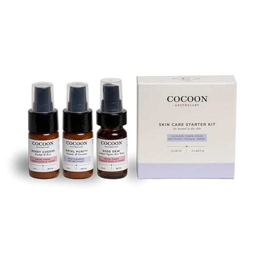 Skin Care Starter Kit for Normal Skin 3 x 0.68 fl oz | Ecocert Cosmos Natural + Organic | skin care sets & kits For Normal/Dry/Sensitive Skin, Perfect For Travel &Trial