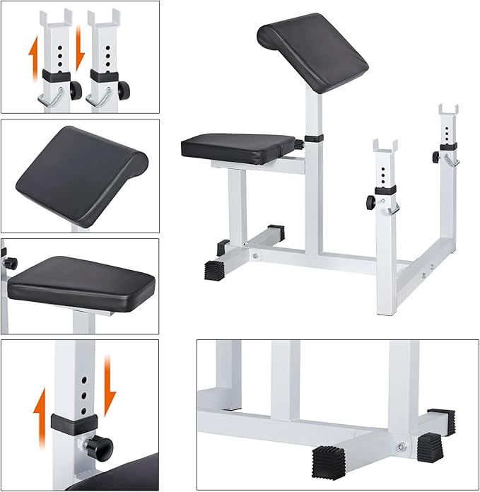ANT MARCH Preacher Curl Weight Bench Seated Arm 450lLBS