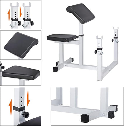 ANT MARCH Preacher Curl Weight Bench Seated Arm 450lLBS
