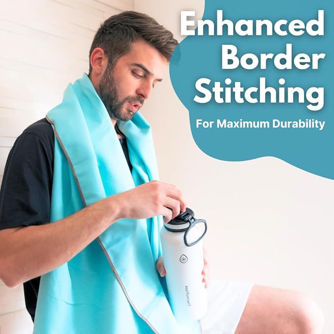 ECCOSOPHY Microfiber Gym Towel for Working Out - (40x20-Aqua)
