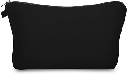 Cute Travel Makeup Bag Cosmetic Bag Small Pouch Gift for Women (Plain Black)