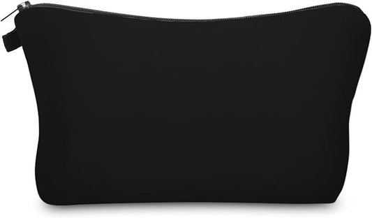 Cute Travel Makeup Bag Cosmetic Bag Small Pouch Gift for Women (Plain Black)