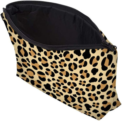 Cute Travel Makeup Bag Cosmetic Bag Small Pouch Gift for Women (Small Leopard)
