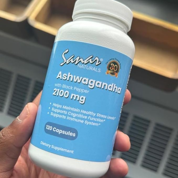 Sanar Naturals Ashwagandha 2100 mg - Stress & Mood Support Supplement - Promotes Calm, Focus and Sustained Energy - Non-GMO, Vegan, 120 Capsules