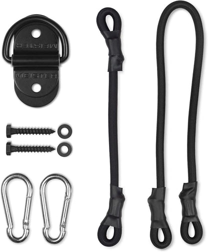 Meister Double-End Heavy Bag D-Ring Floor Anchor Mount Kit w/Bungees - Black