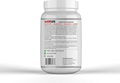 Warfare 2 lbs Advanced Whey Protein Blend 22g Protein per Serving Amazing Flavors (2 lbs, Chocolate Fudge Cream)