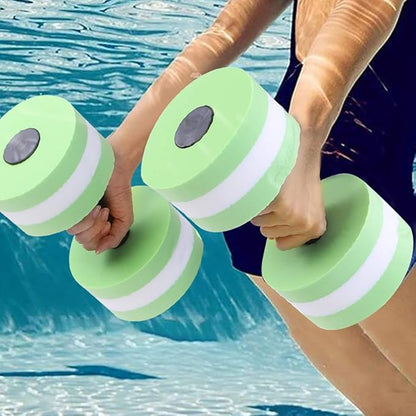 Foam Dumbbell, Float Bodybuilding 2PCS Barbell, for Body Shaping Aerobic Exercise Devices Loseweight Dumbbell Set(green)