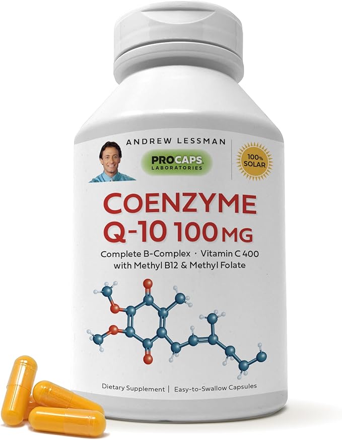 Andrew Lessman Coenzyme Q-10 100 mg 360 Capsules – Essential for Energy Production and Optimum Key Organ Function, Anti-Oxidant Support, Depleted by Aging, Plus B-Complex. Easy to Swallow Capsules