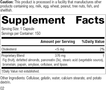 Standard Process Multizyme - Whole Food Pancreas Support, Pancreatin Digestive Enzymes, Digestive Health and Pancreatic Enzymes with Cellulase, Papain, Amylase, Lipase and More - 150 Capsules