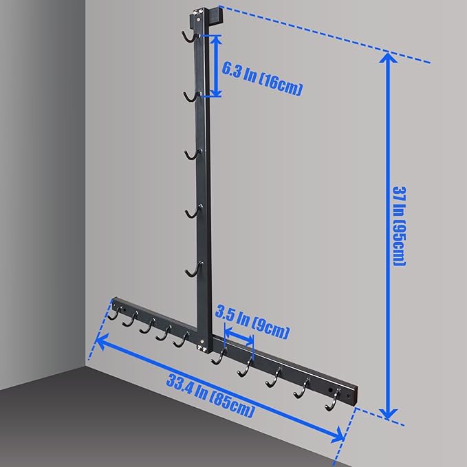 Gym Fitness LAT Pull Down Bar Storage Rack for Mag Grip - Heavy Duty A-Frame Stand for LAT Pulldown Attachments