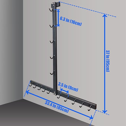 Gym Fitness LAT Pull Down Bar Storage Rack for Mag Grip - Heavy Duty A-Frame Stand for LAT Pulldown Attachments