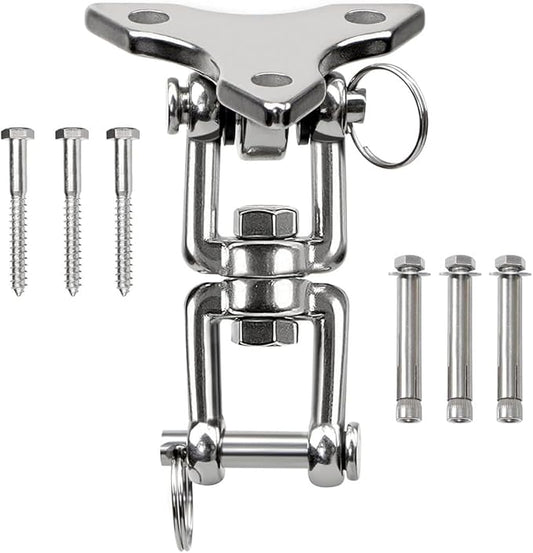 Stainless Steel 304 Heavy Bag Swing Hanger with 360° Rotation - 1200lb Capacity - Ideal for Punching Bag Ceiling Mount, Hammocks, Yoga, and Porch Swings