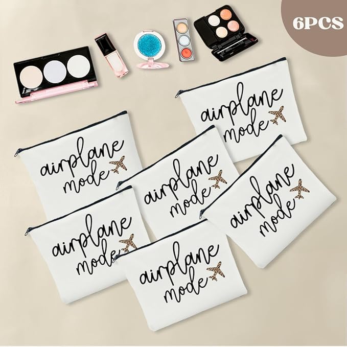 6 PCS Travel Gifts for Women - Girls Trip & Weekend Bags for Women Traveler Sister Besties Vacation Holiday Bachelorette Party Cosmetic Bag