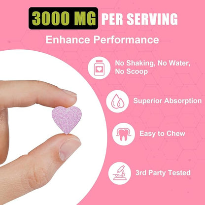 Creatine Monohydrate for Women, Creatine Supplement 3000 MG, with Hydrolyzed Collagen, BCAA, for Muscle Builder & Strength, Energy Boost, Faster recovery, Vegan, Non-GMO, Sugar Free, 30 Servings