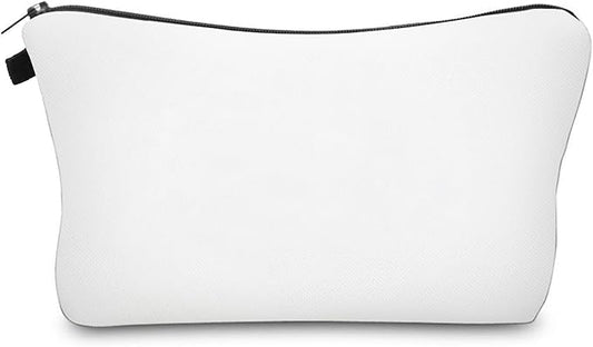 Cute Travel Makeup Bag Cosmetic Bag Small Pouch Gift for Women (Plain White)