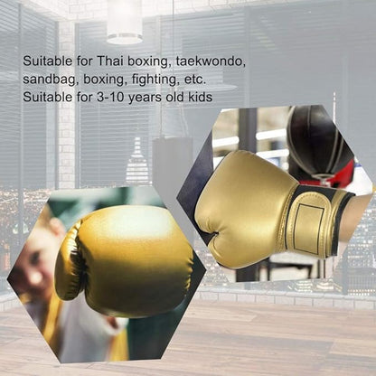 Boxing Gloves, PU Leather Taekwondo Gloves Professional Fighting Children Boxing Training Gloves Thickened Punching Sparring Training Mitts for Kids